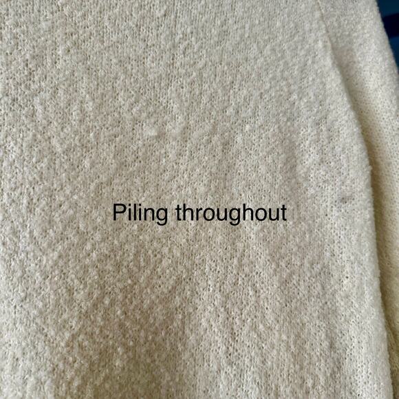 LL Bean Women’s Wool Blend Cream Thin Knit Turtleneck Long Sleeve Sweater Small - Picture 4 of 12